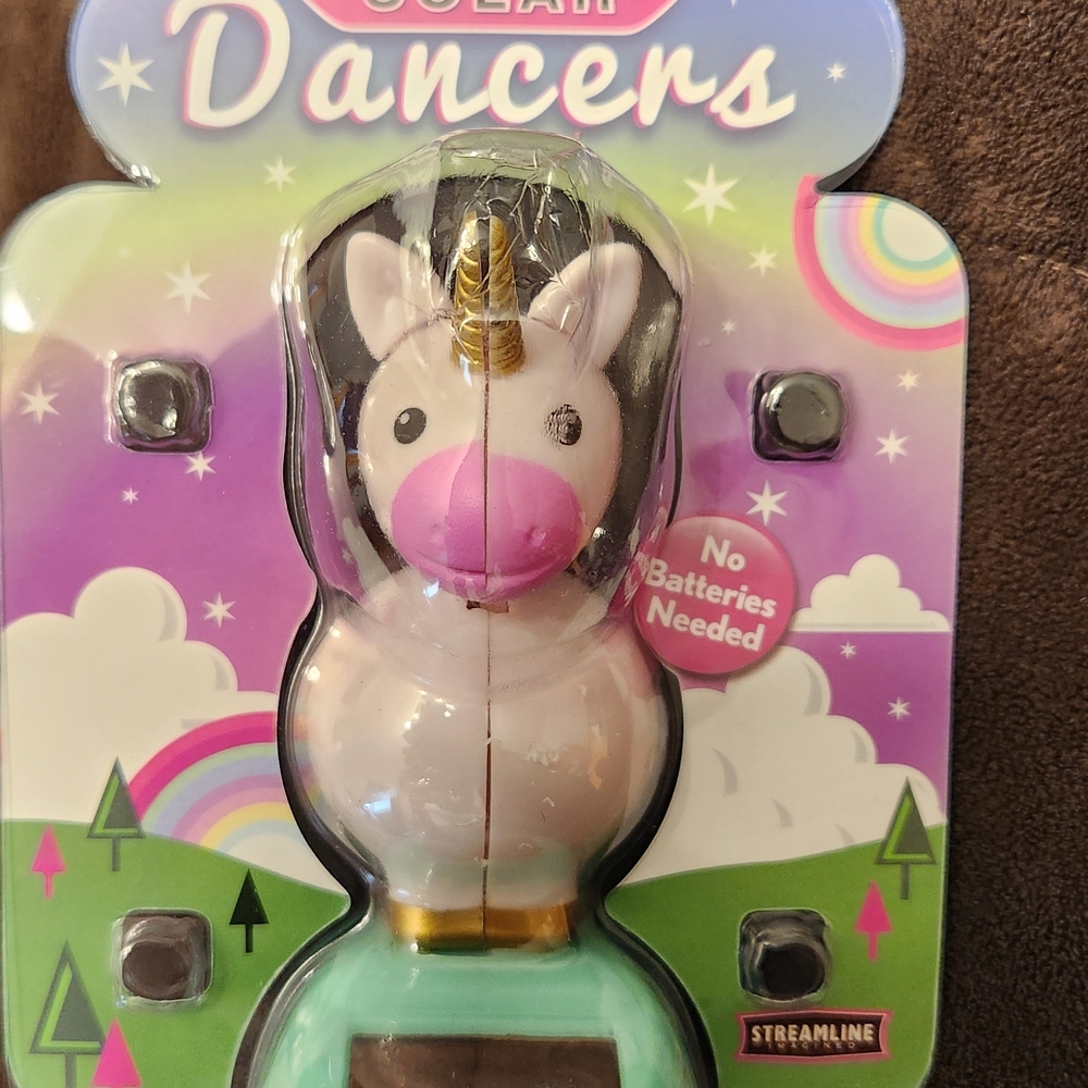 Solar Dancing Unicorn Figure - Pink & White